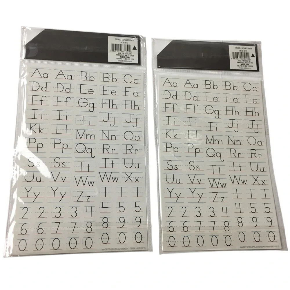 Alphabet Number Stickers 10 Sheets 700 Total Handwriting Uppercase Lowercase NEW